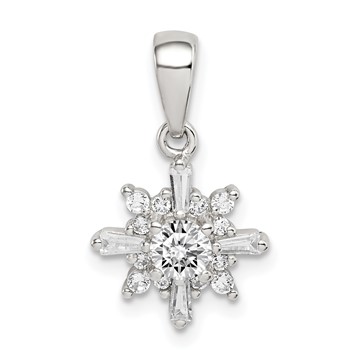 Sterling Silver Fancy CZ Pendant