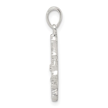 Sterling Silver CZ Snowflake Pendant — alternate view