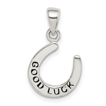 Sterling Silver Enamel Good Luck Horse Shoe Pendant
