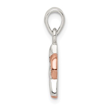 Sterling Silver Trinty Knot and Rose-tone Heart Pendant — alternate view