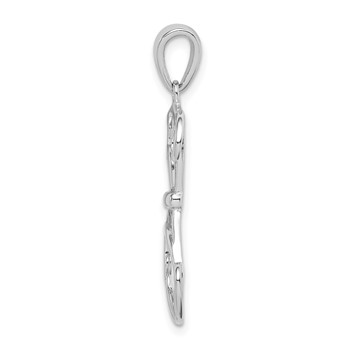 Sterling Silver Rhodium Plated Dog Pendant — alternate view