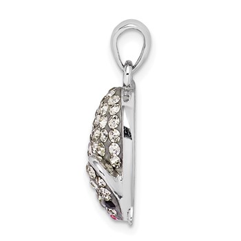 Sterling Silver Grey Preciosa Crystal Mouse Pendant — alternate view