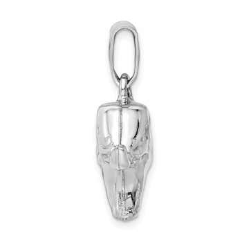 Sterling Silver Rhodium-plated Polished Elephant Pendant — alternate view