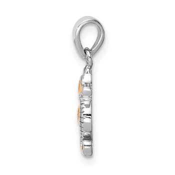 Sterling Silver RH-plated Multi-color Enamel Seahorse Children's Pendant — alternate view