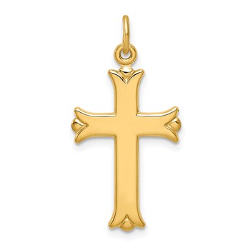 Sterling Silver Gold-tone Polished Cross Pendant