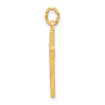 Sterling Silver Gold-tone Diamond-Cut Cross Pendant — alternate view