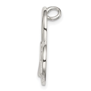 Sterling Silver Polished Cross Heart Chain Slide — alternate view