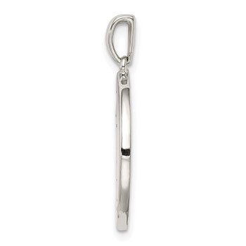 Sterling Silver Rhodium-plated & CZ Taurus Zodiac Pendant — alternate view