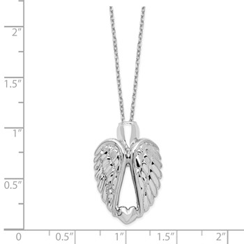 Sterling Silver Rhodium-plated Wings Ash Holder 18in Necklace — alternate view