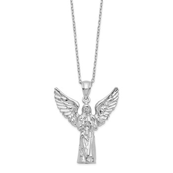 Sterling Silver Rhodium-plated Angel Ash Holder 18in Necklace — alternate view