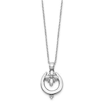 Sterling Silver Rhodium-plated Horseshoe Ash Holder 18in Necklace — alternate view