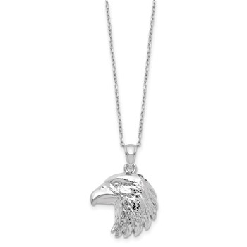 Sterling Silver Rhodium-plated Eagle Ash Holder 18in Necklace — alternate view