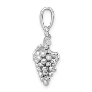 De-Ani Sterling Silver Rhodium-Plated Polished 3D Grapes Pendant — alternate view