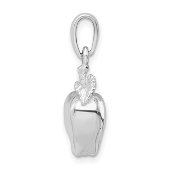 De-Ani Sterling Silver Rhodium-Plated Polished 3D Apple Pendant — alternate view