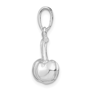 De-Ani Sterling Silver Rhodium-Plated Polished 3D Cherries Pendant — alternate view