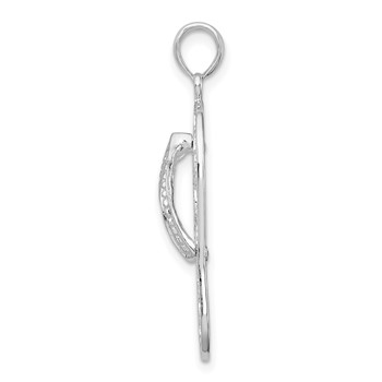 De-Ani Sterling Silver Rhodium-Plated 3D Cut-Out Turtles Flip-flop Pendant — alternate view