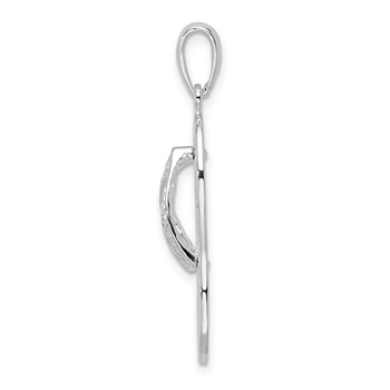 De-Ani Sterling Silver Rhodium-Plated 3D Cut-Out Dolphin Flip-flop Pendant — alternate view