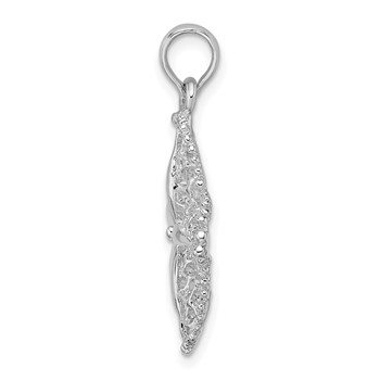 De-Ani Sterling Silver Rhodium-Plated Polished Cut-Out Filigree Starfish Pendant — alternate view