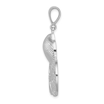 De-Ani Sterling Silver Rhodium-plated Polished and Textured Sea Life Pendant — alternate view