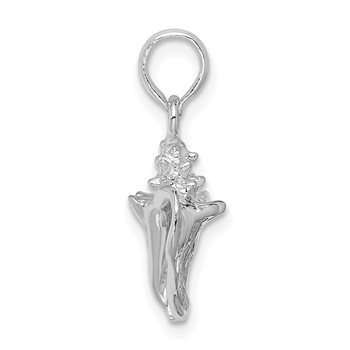 De-Ani Sterling Silver Rhodium-Plated Polished 3D Conch Pendant — alternate view