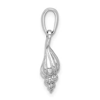 De-Ani Sterling Silver Rhodium-Plated Polished 3D Wentletrap Shell Pendant — alternate view