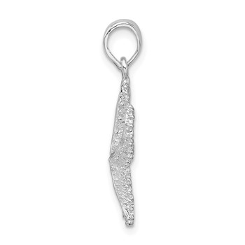 De-Ani Sterling Silver Rhodium-Plated Polished Beaded Starfish Pendant — alternate view