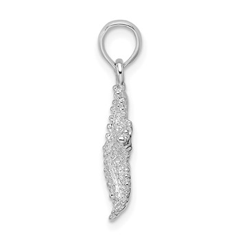 De-Ani Sterling Silver Rhodium-Plated Polished Beaded Starfish Pendant — alternate view