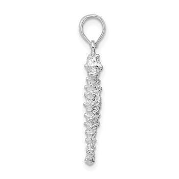 De-Ani Sterling Silver Rhodium-Plated Polished 3D Seahorse Pendant — alternate view