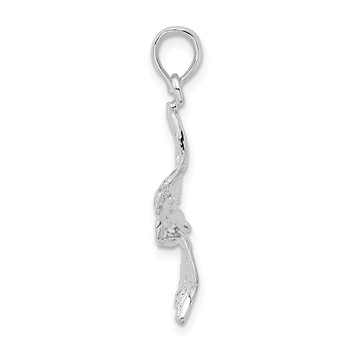 De-Ani Sterling Silver Rhodium-Plated Polished 3D Flying Pelican Pendant — alternate view