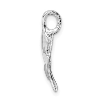 De-Ani Sterling Silver Rhodium-Plated Polished Whale Tail Pendant — alternate view
