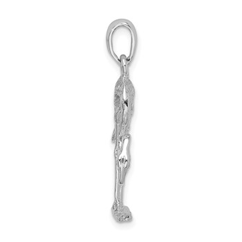 De-Ani Sterling Silver Rhodium-Plated Polished 3D Flamingo Pendant — alternate view