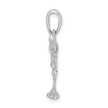 De-Ani Sterling Silver Rhodium-Plated Polished 3D Flamingo Pendant — alternate view