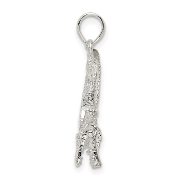 De-Ani Sterling Silver Rhodium-Plated Polished 3D Alligator Pendant — alternate view