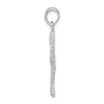 De-Ani Sterling Silver Rhodium-Plated Polished Small Palmetto Tree Pendant — alternate view