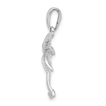 De-Ani Sterling Silver Rhodium-Plated Polished Palm Tree Pendant — alternate view