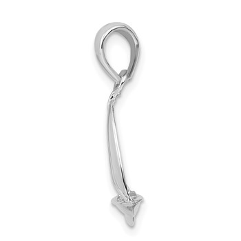 De-Ani Sterling Silver Rhodium-plated Polished 3D Sailboat Pendant — alternate view