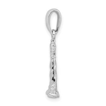 De-Ani Sterling Silver Rhodium-plated Polished 3D Cape Hatteras Lighthouse Pendant — alternate view