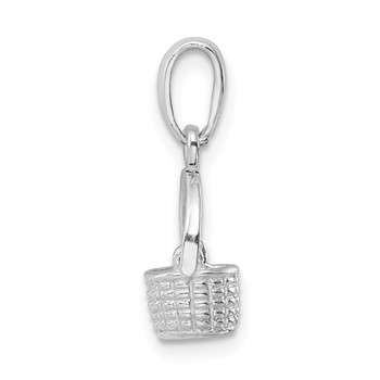 De-Ani Sterling Silver Rhodium-Plated 3D Basket with Moving Handle Pendant — alternate view