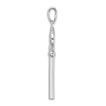 De-Ani Sterling Silver Rhodium-Plated 3D Key to My Heart Key Pendant — alternate view