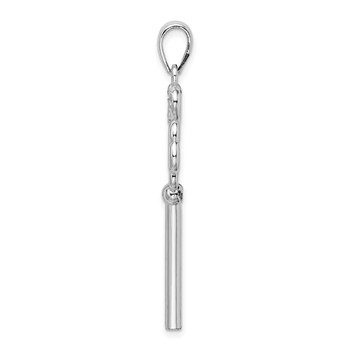 De-Ani Sterling Silver Rhodium-Plated 3D Key to My Heart Heart Top Key Pendant — alternate view
