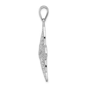 De-Ani Sterling Silver Rhodium-plated Polished Filigree Starfish Pendant — alternate view