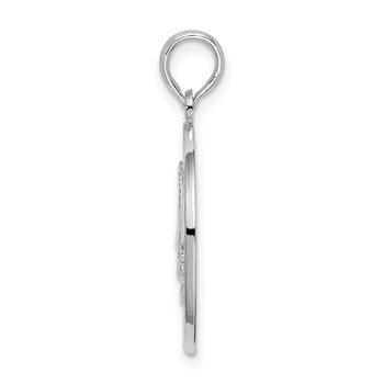 De-Ani Sterling Silver Rhodium-Plated Textured Key West with Sailboat Pendant — alternate view