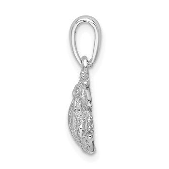 De-Ani Sterling Silver Rhodium-Plated Polished Frog Pendant — alternate view