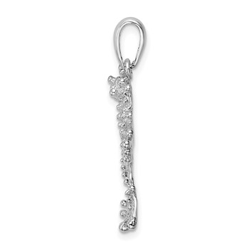 De-Ani Sterling Silver Rhodium-Plated Polished Jumping Frog Pendant — alternate view