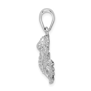 De-Ani Sterling Silver Rhodium-Plated Polished Frog Pendant — alternate view