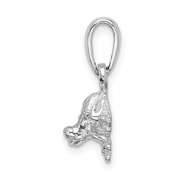 De-Ani Sterling Silver Rhodium-Plated Polished Mini Frog Pendant — alternate view