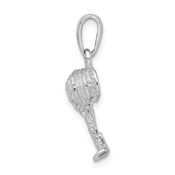 De-Ani Sterling Silver Rhodium-Plated Polished Palm Tree with Coconuts Pendant — alternate view