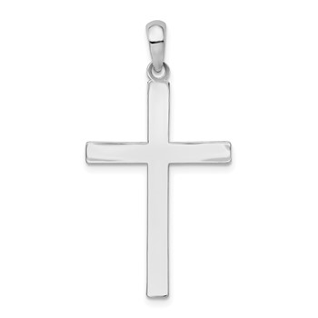 De-Ani Sterling Silver Rhodium-Plated Polished Both Sides Latin Cross Pendant