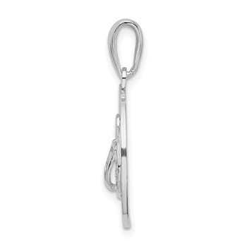 De-Ani Sterling Silver Rhodium-Plated Long Beach Island New Jersey with Flip-flop Pendant — alternate view
