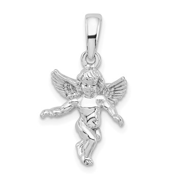 De-Ani Sterling Silver Rhodium-Plated Polished 3D Guardian Angel Pendant